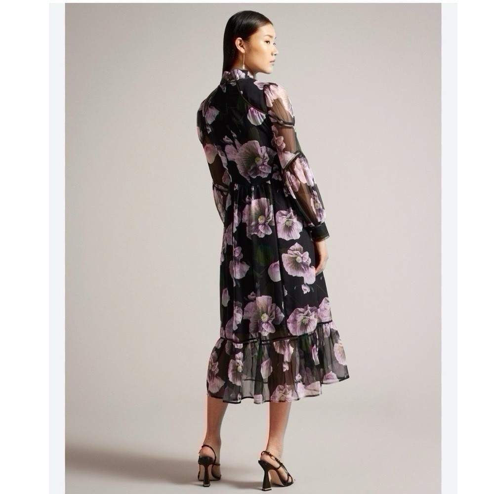 NEW Ted Baker Women’s Pohlley Ladder Trim Midi Dress Size 0 - Picture 6 of 11